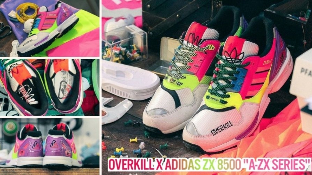 The Overkill x adidas ZX 8500 is a colourful fusion