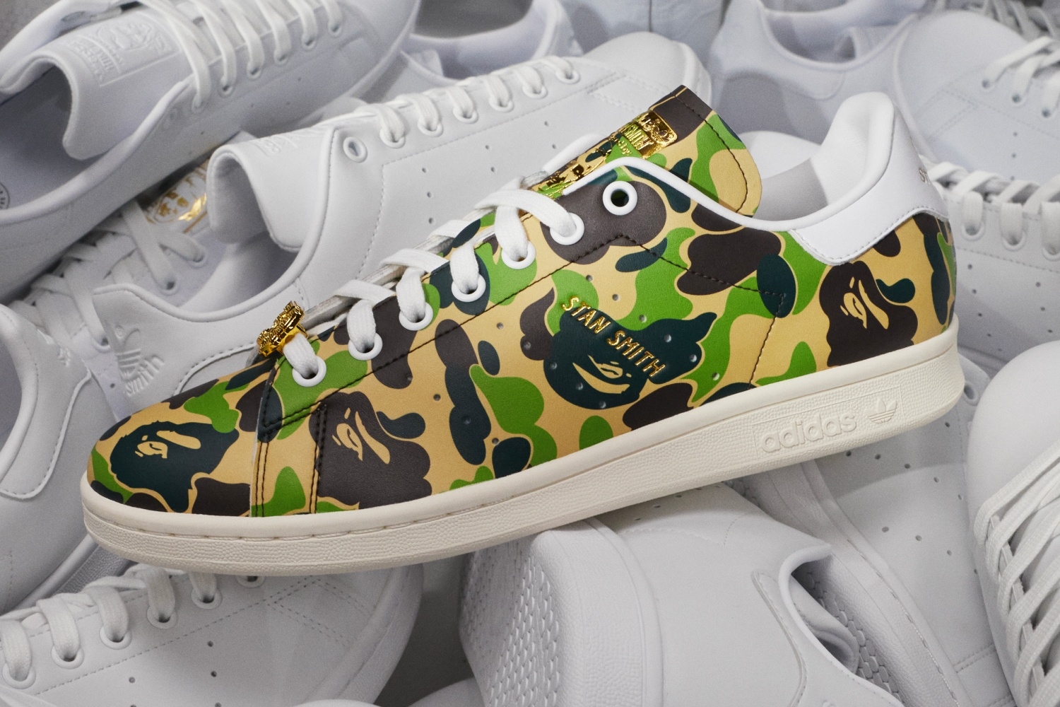 Release reminder: the latest BAPE x adidas Stan Smith from the '30th Anniversary' Pack
