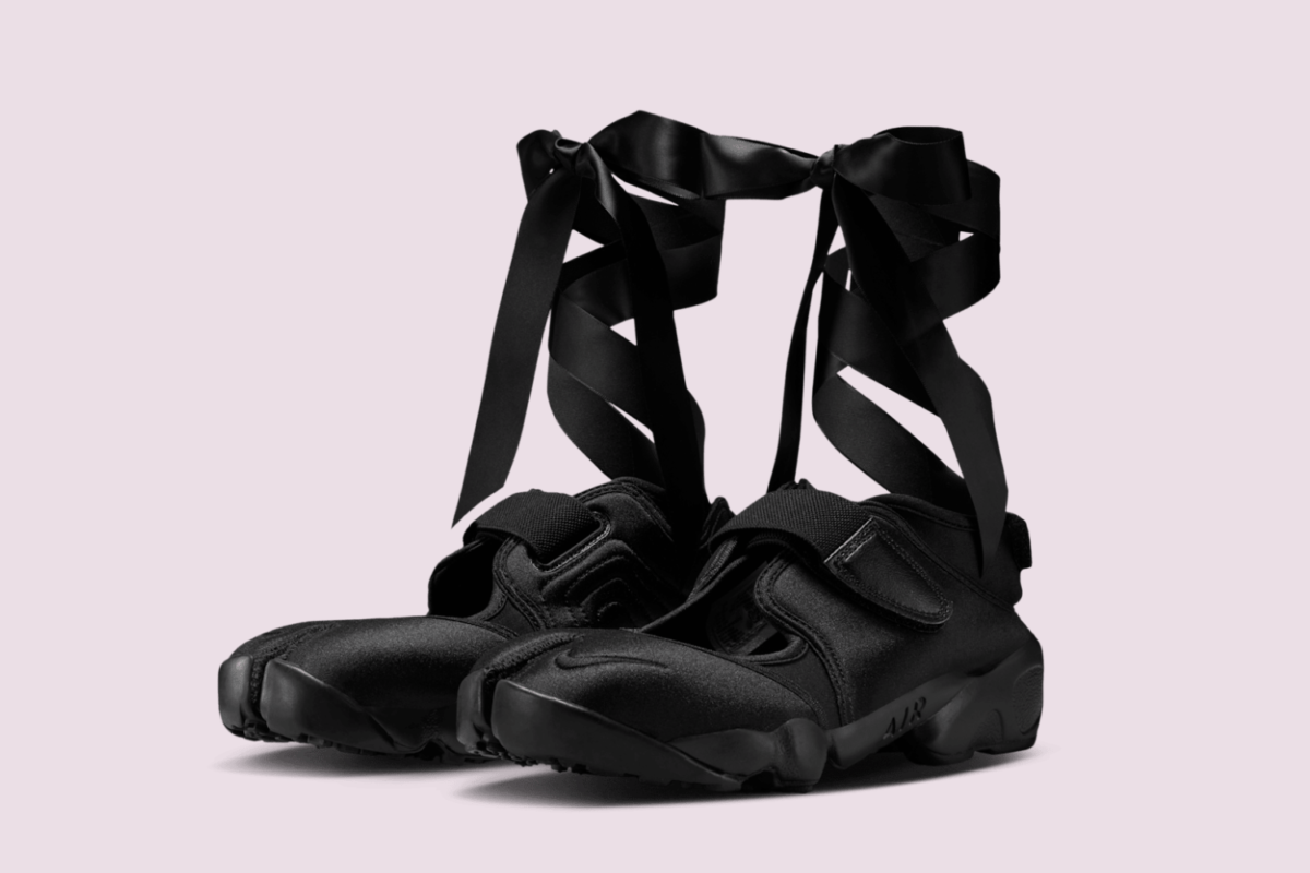 De Nike Air Rift 'Black Swan' sluit perfect aan bij de huidige balletcore trend