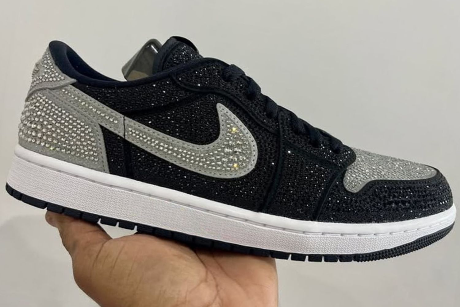 Swarovski crystals adorn new Air Jordan 1 Low 'Stealth'