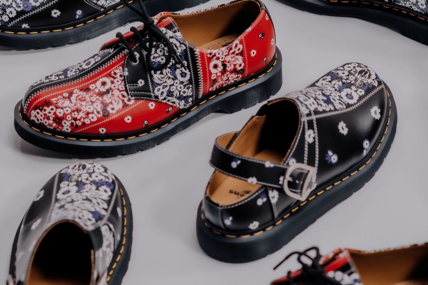 ポ*ラ様 Dr.Martens Marniコラボ　革靴 British Craftsmanship Meets Japanese Textile Art in NÒMARHYTHM x