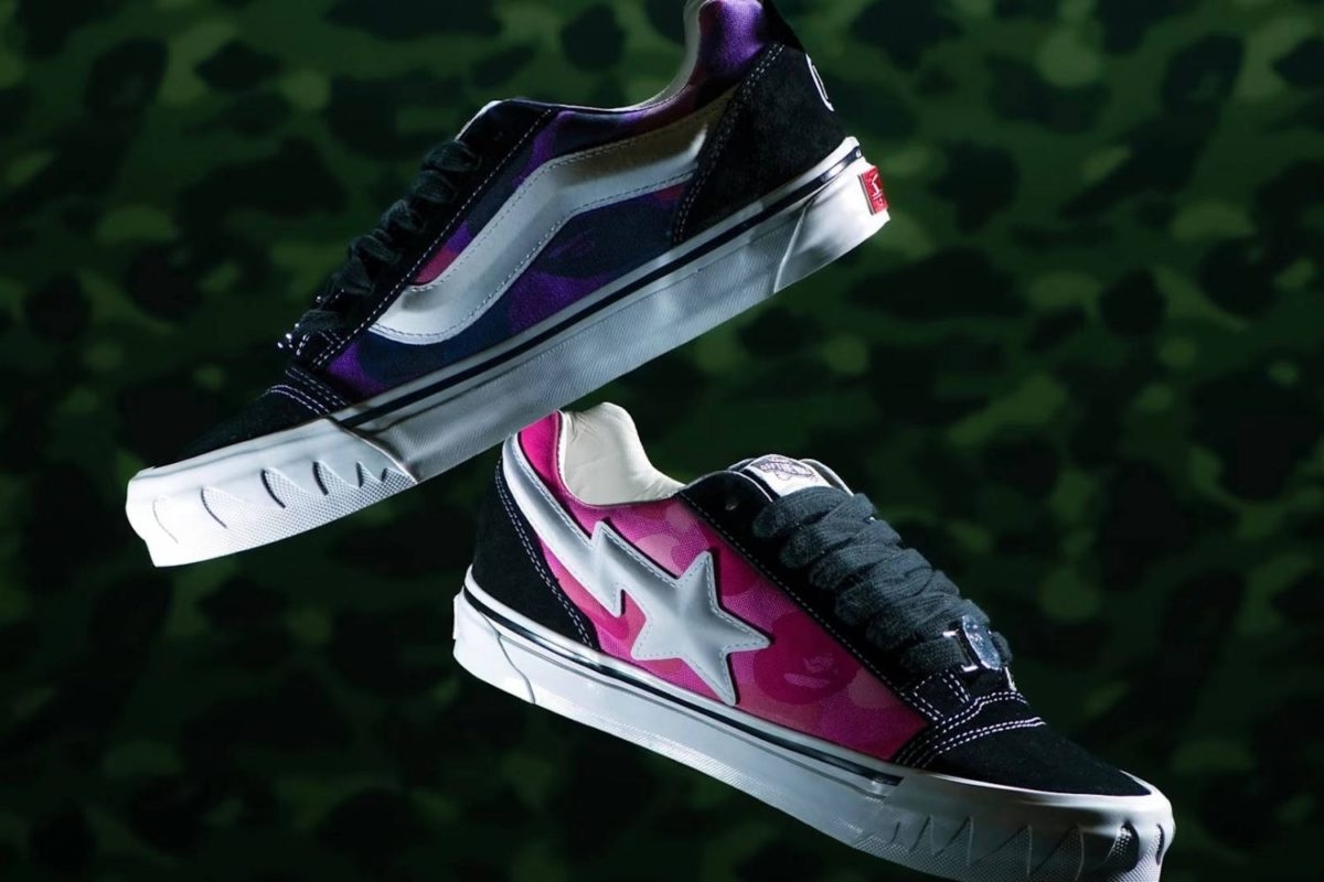 BAPE en Vans brengen de camo-print naar de chunky Knu Skool