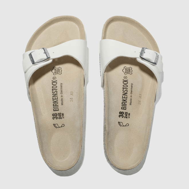 Birkenstock Madrid Birko Flor Womens White Sandals 40731