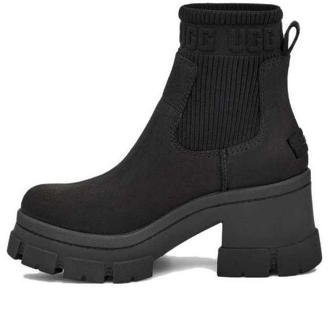 UGG Women's Brooklyn Suede Heeled Chelsea Boots 1148730-BLK