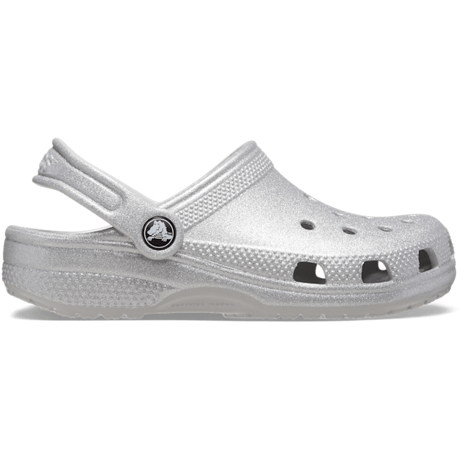 Crocs Kids Toddler Classic Glitter Clogs Silver Glitter 206992-0IC