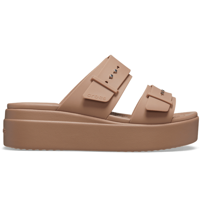Crocs Women Brooklyn Buckle Sandals Latte 207431-2Q9