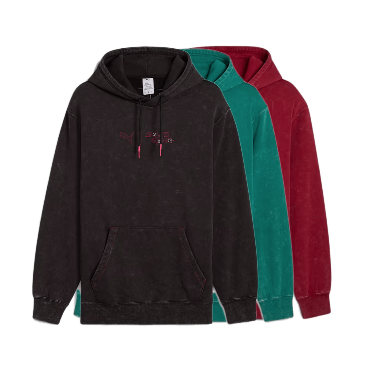 Squid Game x PUMA Hoodie 'Black/Intense Red/Mint Tea' 627427_01