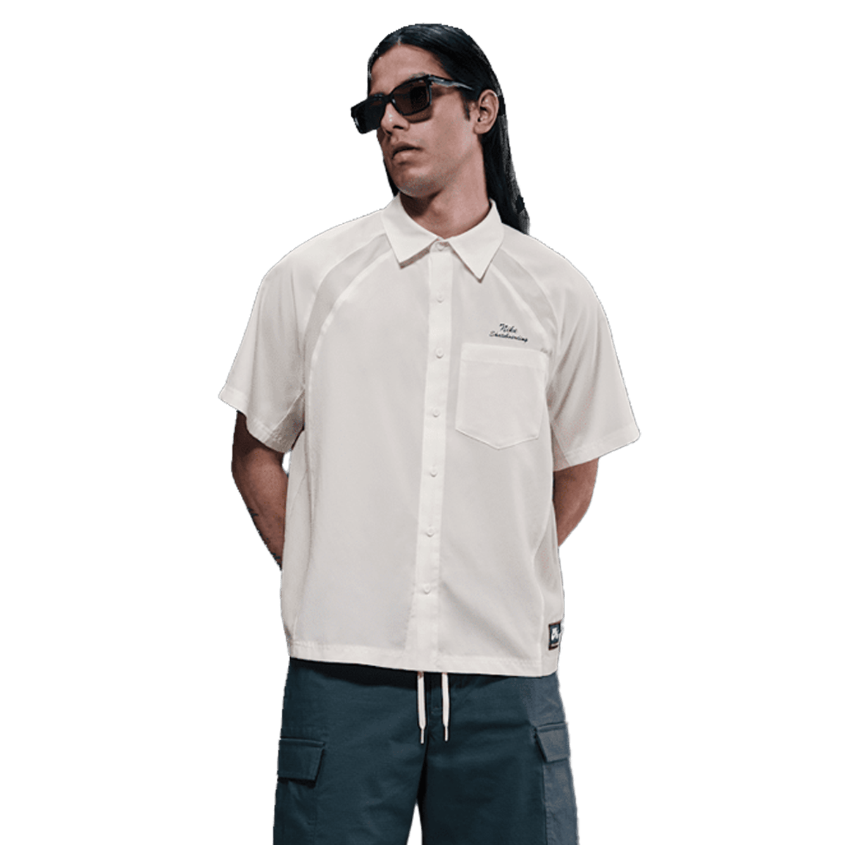 Nike SB Dri-FIT Woven Short-Sleeve Bowler Shirt 'White' HJ2958-133