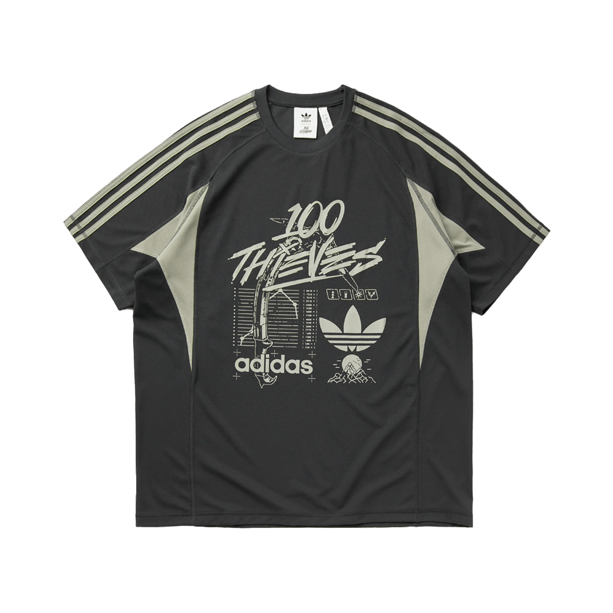 100 Thieves x adidas Tee 'Carbon' JM3259