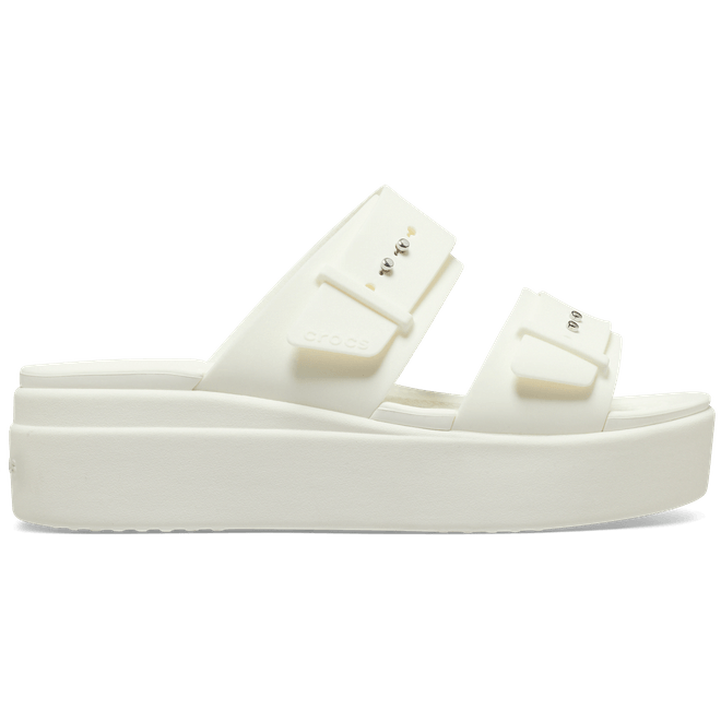 Crocs Women Brooklyn Buckle Sandals Chalk 207431-0WV
