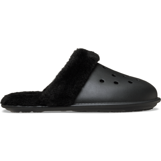 Crocs Classic Fuzz Scuff Slippers Black 212143-001