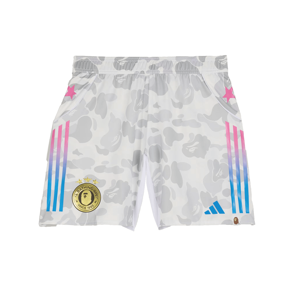 BAPE x adidas Football Shorts 'White' KB2205