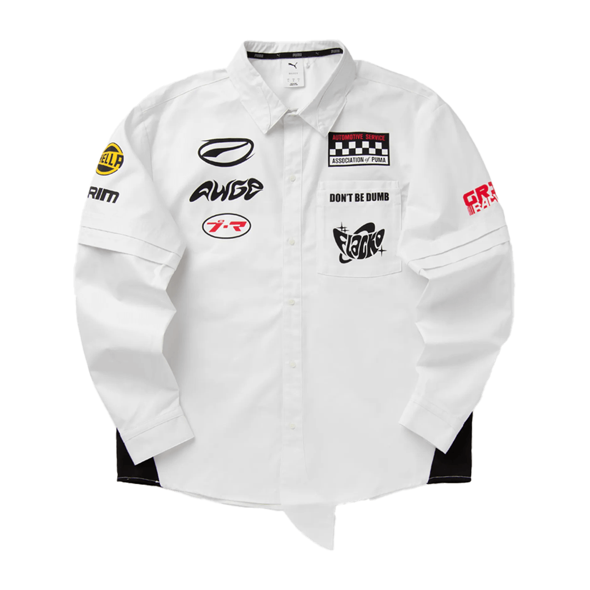ASAP Rocky x PUMA Layered Pit Crew Button Down 'White' 633394-02