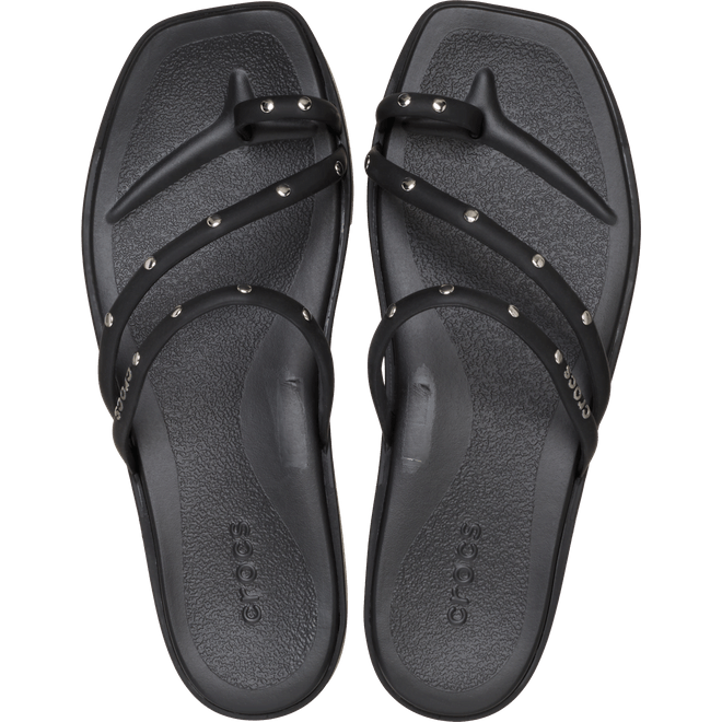 Crocs Women Miami Studded Toe Loop Sandals Black 211447-001