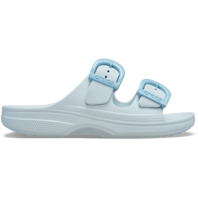 Crocs Women Saturday Enamel Buckle Sandals Vapor Ice 212867-5EA