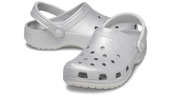 Crocs Unisex Classic Glitter Clogs Silver Glitter 205942-0IC
