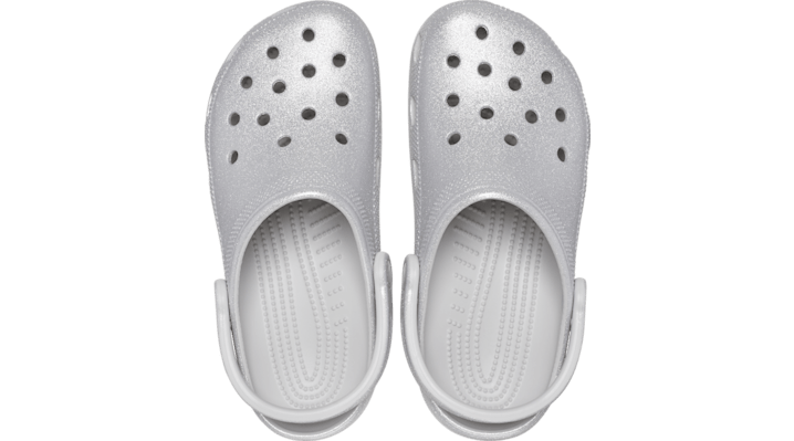 Crocs Unisex Classic Glitter Clogs Silver Glitter 205942-0IC