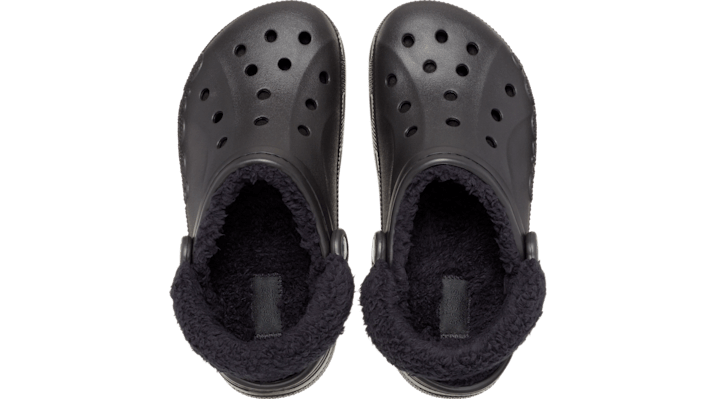 Crocs Baya Lined Fuzz-Strap Clogs Black 206633-060