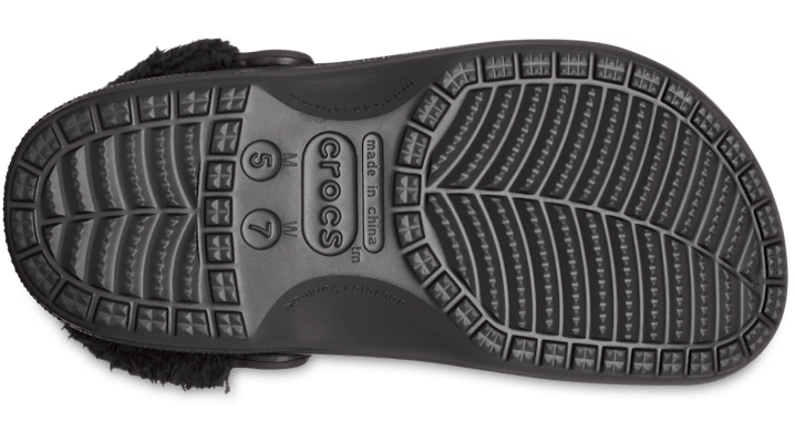 Crocs Baya Lined Fuzz-Strap Clogs Black 206633-060