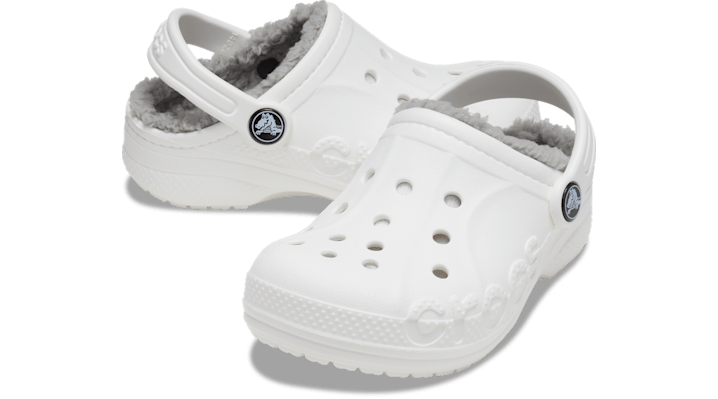 Crocs Toddler Baya Lined ClogsKinder White / Light Grey 207501-11H