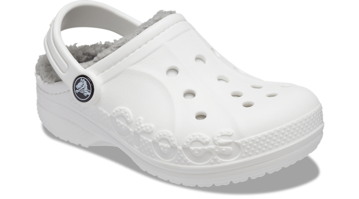 Crocs Toddler Baya Lined ClogsKinder White / Light Grey 207501-11H