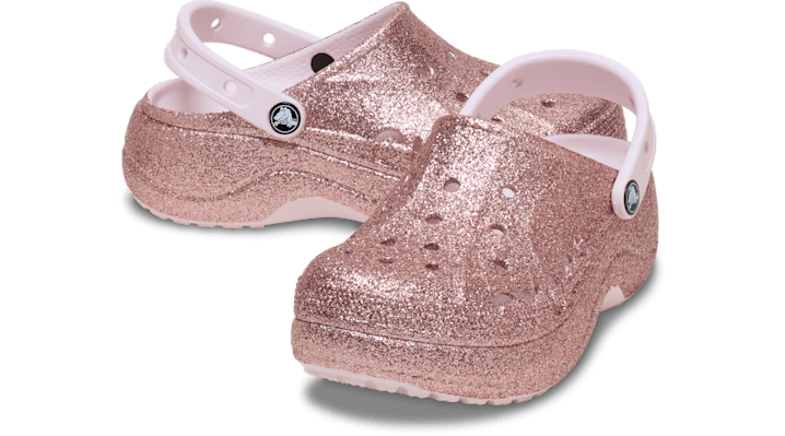 Crocs Women Baya Platform Glitter Clogs Barely Pink 208459-6PI