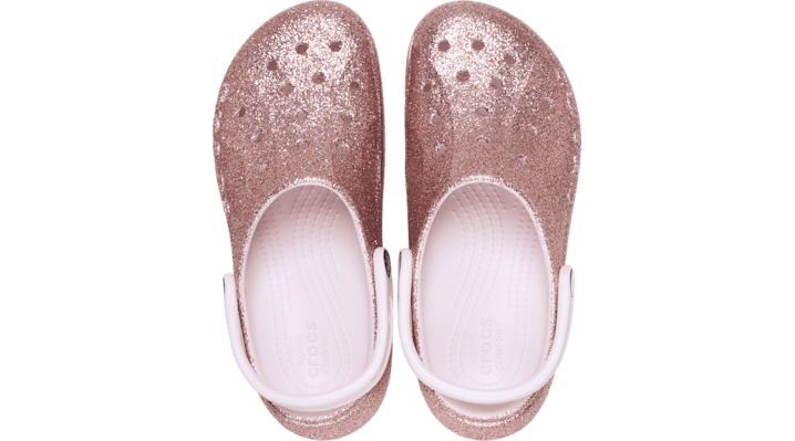 Crocs Women Baya Platform Glitter Clogs Barely Pink 208459-6PI