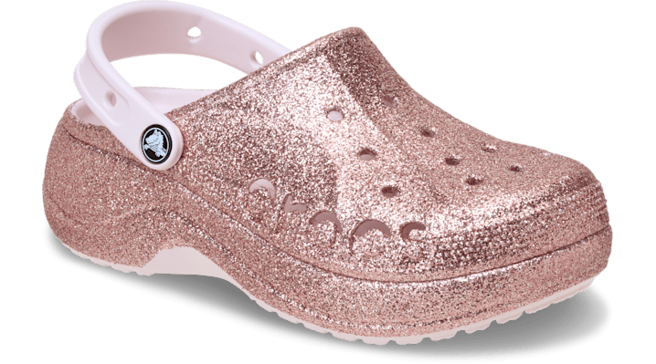 Crocs Women Baya Platform Glitter Clogs Barely Pink 208459-6PI