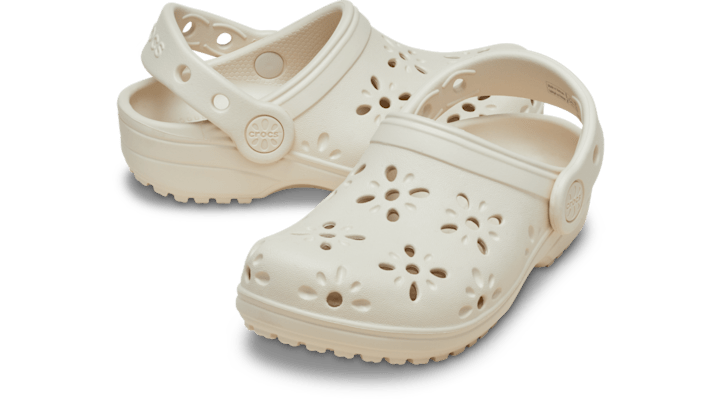 Crocs Kids Toddler Classic Floral Cut-Out Clogs Frappé 210944-2MC