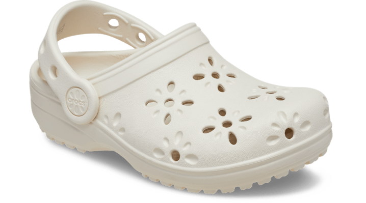 Crocs Kids Toddler Classic Floral Cut-Out Clogs Frappé 210944-2MC