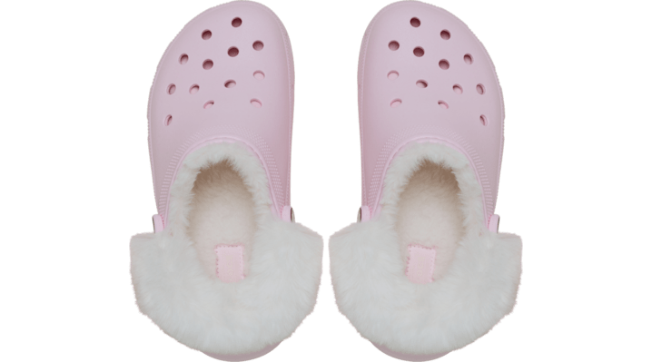 Crocs Women Classic Platform Fuzz Lined Clogs Pink Milk 212854-6ZW