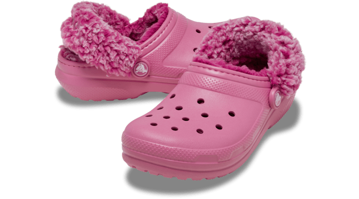 Crocs Toddler Classic Fleece Lined Clogs Kinder Quiet Rose 212857-1BE