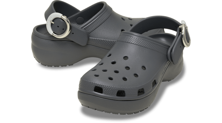 Crocs Women Classic Platform Dipped Buckle Clogs Carbon 213230-0YK