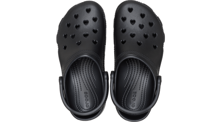 Crocs Classic Hearts Cut Out Clogs Black 213441-001