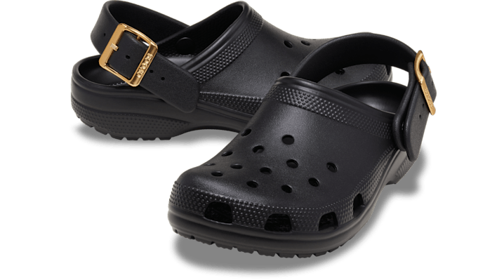 Crocs Classic Metallic Buckle Clogs Black 213543-001