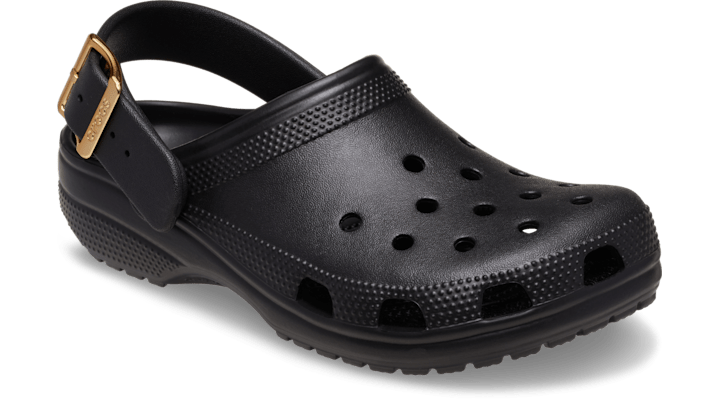 Crocs Classic Metallic Buckle Clogs Black 213543-001