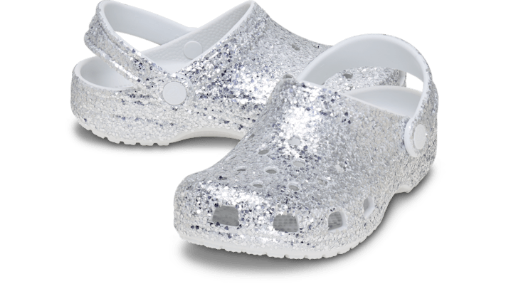 Crocs Classic Dazzle Glitter Clogs Kinder Silver 213915-040