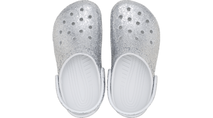 Crocs Classic Dazzle Glitter Clogs Kinder Silver 213915-040