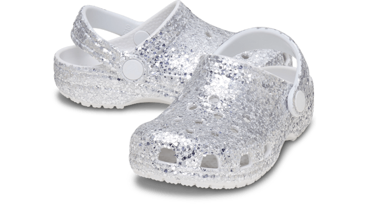Crocs Toddler Classic Dazzle Glitter Clogs Kinder Silver 213916-040