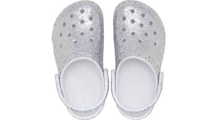 Crocs Toddler Classic Dazzle Glitter Clogs Kinder Silver 213916-040