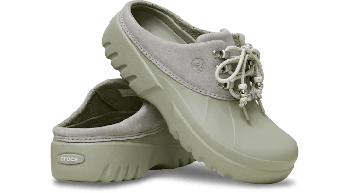 Crocs Axle Suede Mule Clogs Elephant 214137-1LM