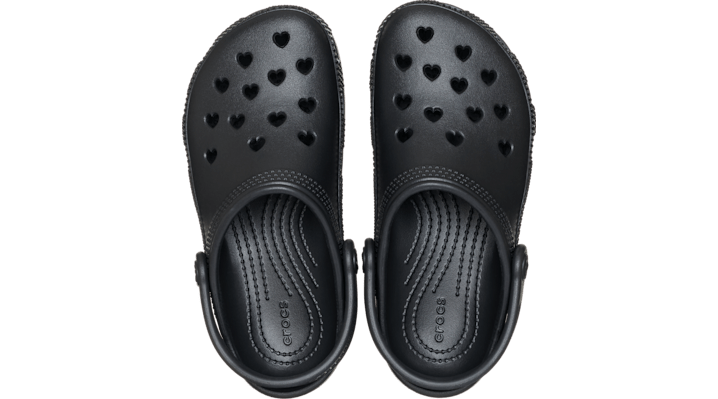 Crocs Classic Hearts Cut Out Clogs Kinder Black 214206-001