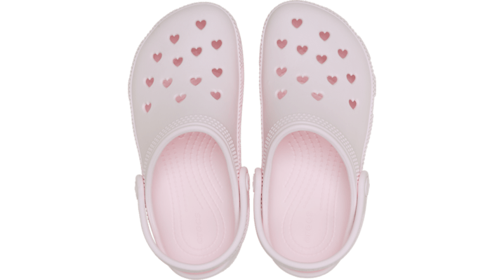 Crocs Classic Hearts Cut Out Clogs Kinder Bubble Ice 214206-7DF