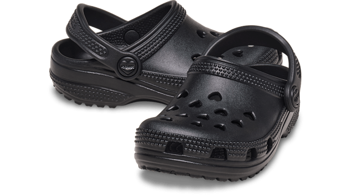 Crocs Toddler Classic Hearts Cut Out Clogs Kinder Black 214207-001