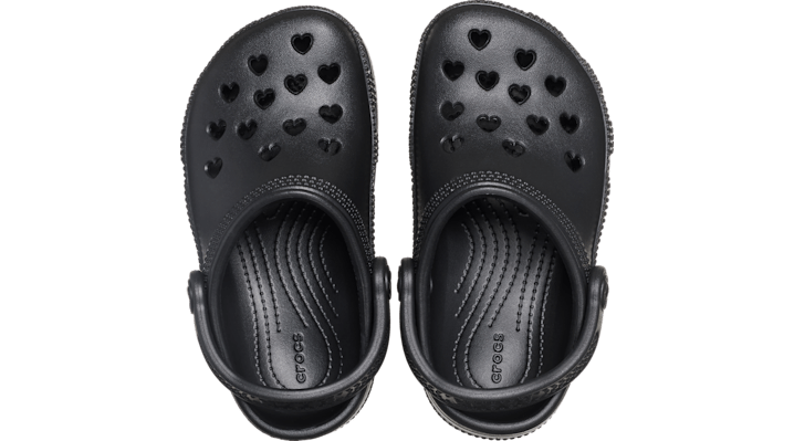 Crocs Toddler Classic Hearts Cut Out Clogs Kinder Black 214207-001