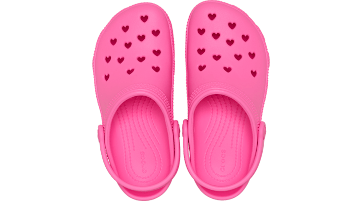 Crocs Classic Hearts Cut Out Clogs Kinder Pink Punch 214206-7EK