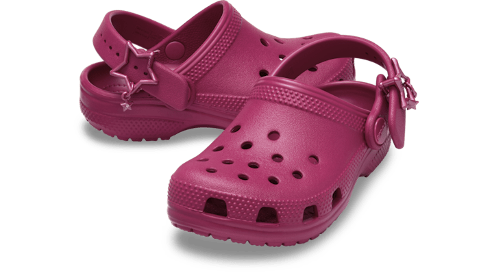 Crocs Toddlers Classic Star Buckle Clogs Kinder Royal Pink 214369-7DQ