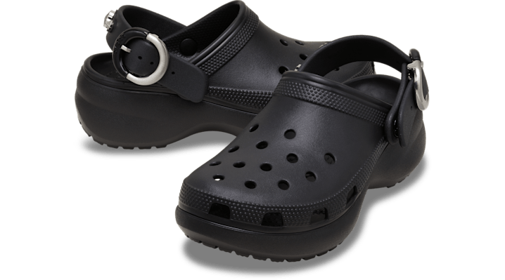 Crocs Classic Platform Studded Buckle Clogs 'Black' 214731-001