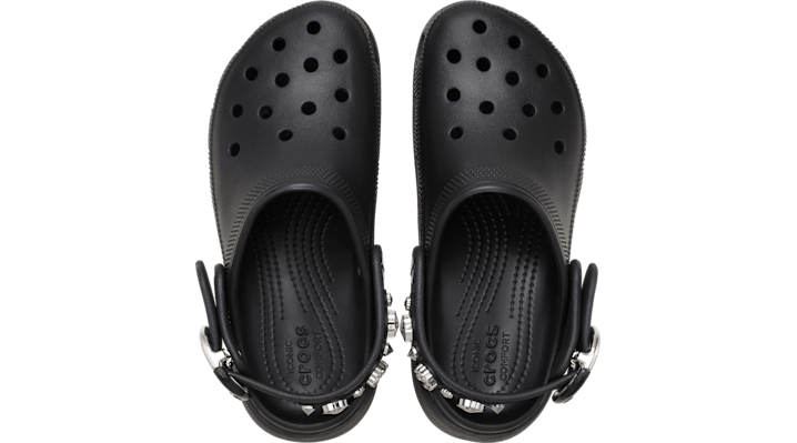 Crocs Classic Platform Studded Buckle Clogs 'Black' 214731-001