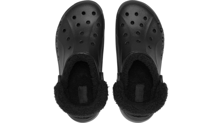 Crocs Baya Platform Fuzz Strap Lined Clogs 'Black' 214911-001